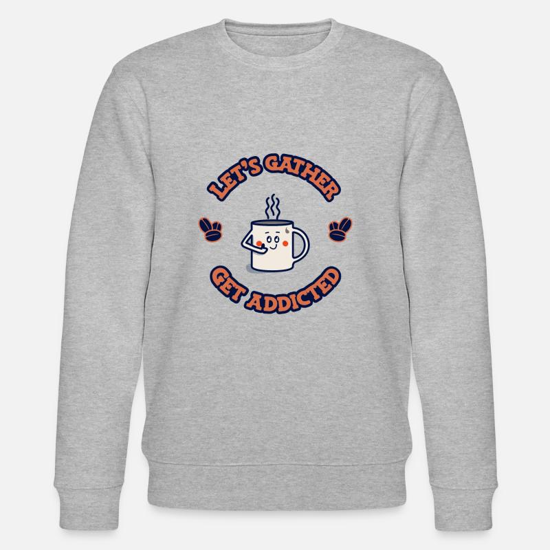 Süchtig werden nach Kaffee - Stanley/Stella Unisex Bio-Sweatshirt CHANGER  - Grau meliert
