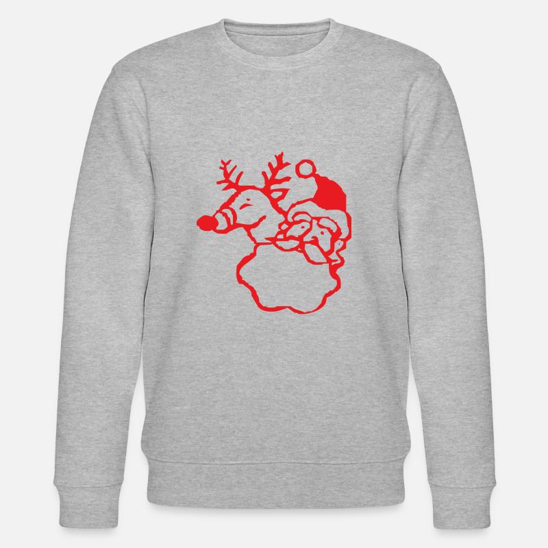 Weihnachtsmann Rentier - Stanley/Stella Unisex Bio-Sweatshirt CHANGER  - Grau meliert