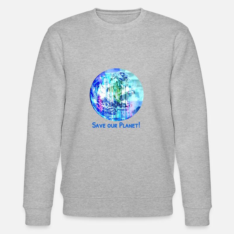 erde,blauer planet,planet,save our planet - Stanley/Stella Unisex Bio-Sweatshirt CHANGER  - Grau meliert