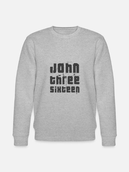 Christian Design Bible Vers Johannes 3 vers 16 - Stanley/Stella økologisk unisex-sweatshirt CHANGER  - grå meleret