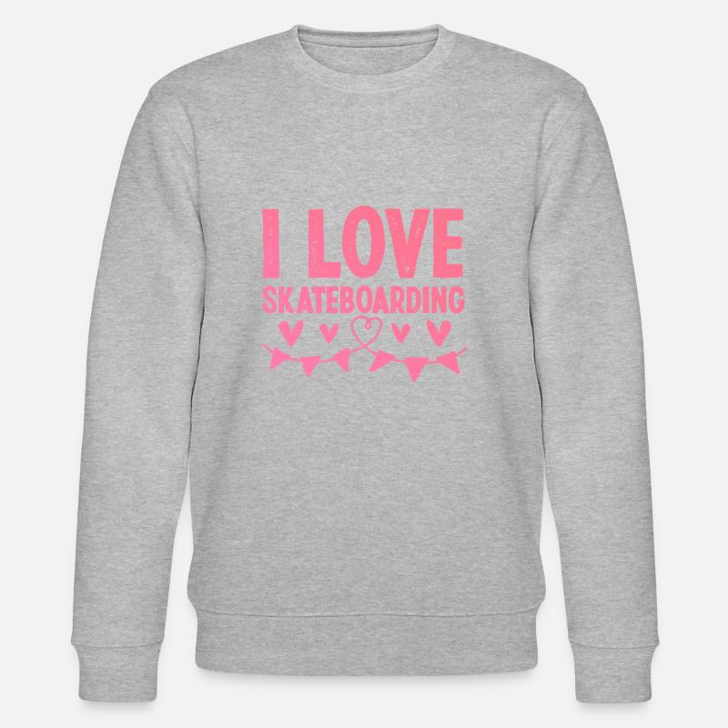 Ich Liebe Skateboard - Stanley/Stella Unisex Bio-Sweatshirt CHANGER  - Grau meliert
