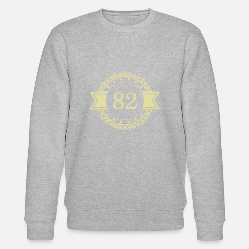 82 Zahl Emblem - Stanley/Stella Unisex Bio-Sweatshirt CHANGER  - Grau meliert