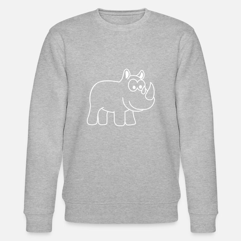 Nashorn Comic Tier - Stanley/Stella Unisex Bio-Sweatshirt CHANGER  - Grau meliert