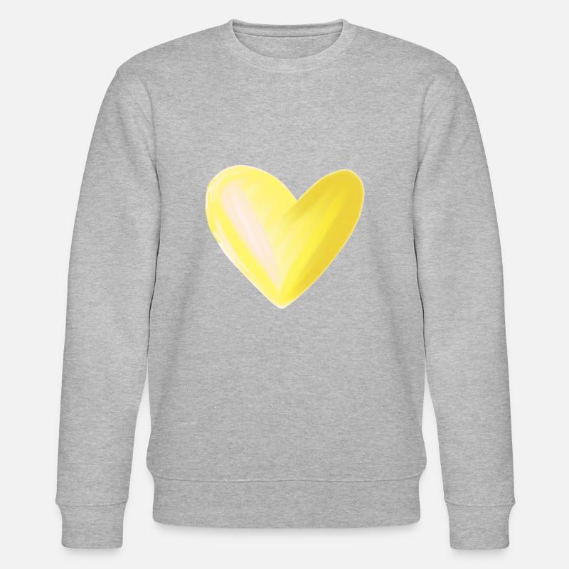 Herz gelb Geschenkidee - Stanley/Stella Unisex Bio-Sweatshirt CHANGER - Grau meliert
