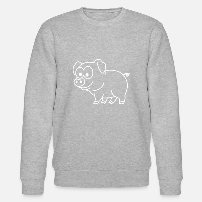 Schwein Comic Tier - Stanley/Stella Unisex Bio-Sweatshirt CHANGER  - Grau meliert