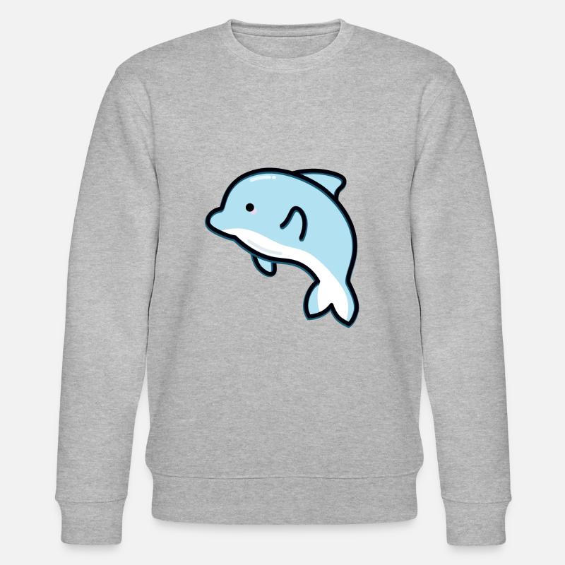 Niedlicher Delfin - Stanley/Stella Unisex Bio-Sweatshirt CHANGER  - Grau meliert