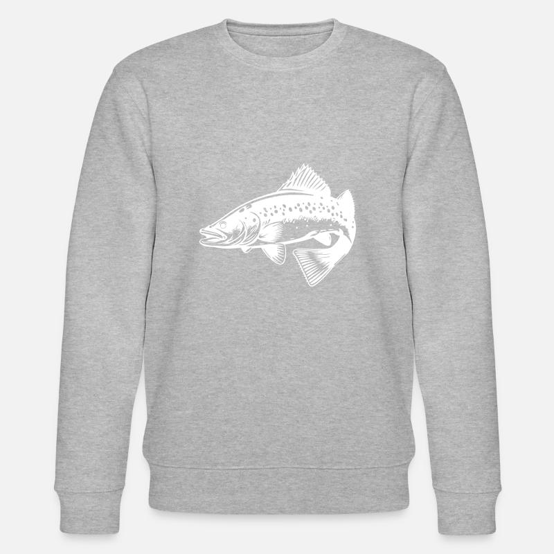 Silhouette de poisson brochet - Sweat bio CHANGER Stanley/Stella Unisexe - gris chiné