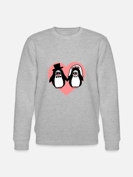 penguin wedding - Stanley/Stella CHANGER Unisex Organic Sweatshirt - heather grey