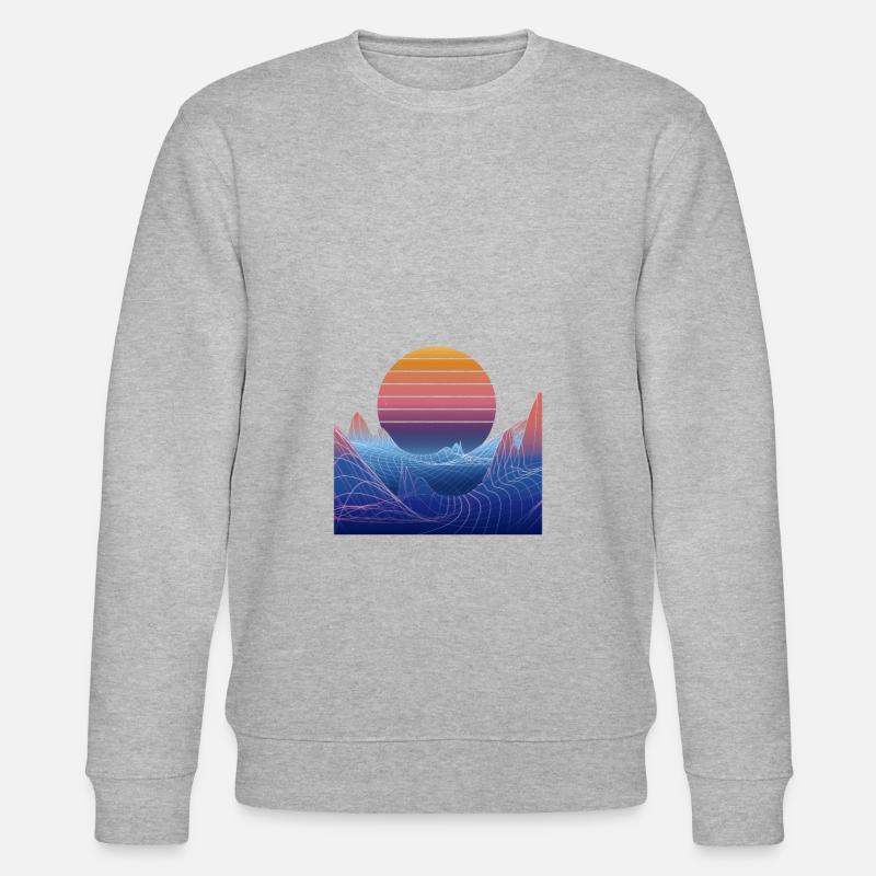 Synthwave Sunset Design - Sweat bio CHANGER Stanley/Stella Unisexe - gris chiné
