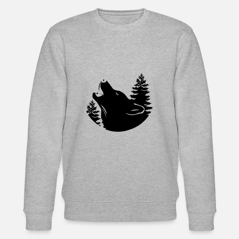 Wolf - Naturschutz - Tierschutz - Stanley/Stella Unisex Bio-Sweatshirt CHANGER  - Grau meliert