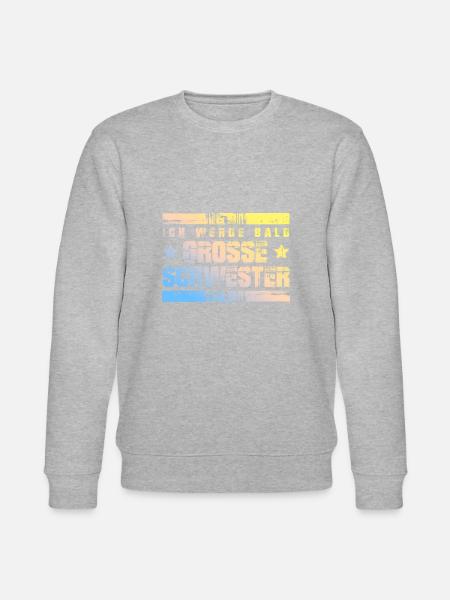 Ich werde Bald Schwester - Stanley/Stella Unisex Bio-Sweatshirt CHANGER - Grau meliert