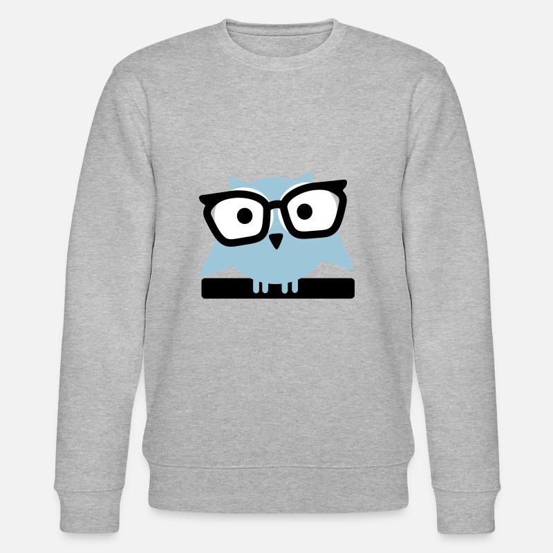 Eule mit Brille - Stanley/Stella Unisex Bio-Sweatshirt CHANGER  - Grau meliert