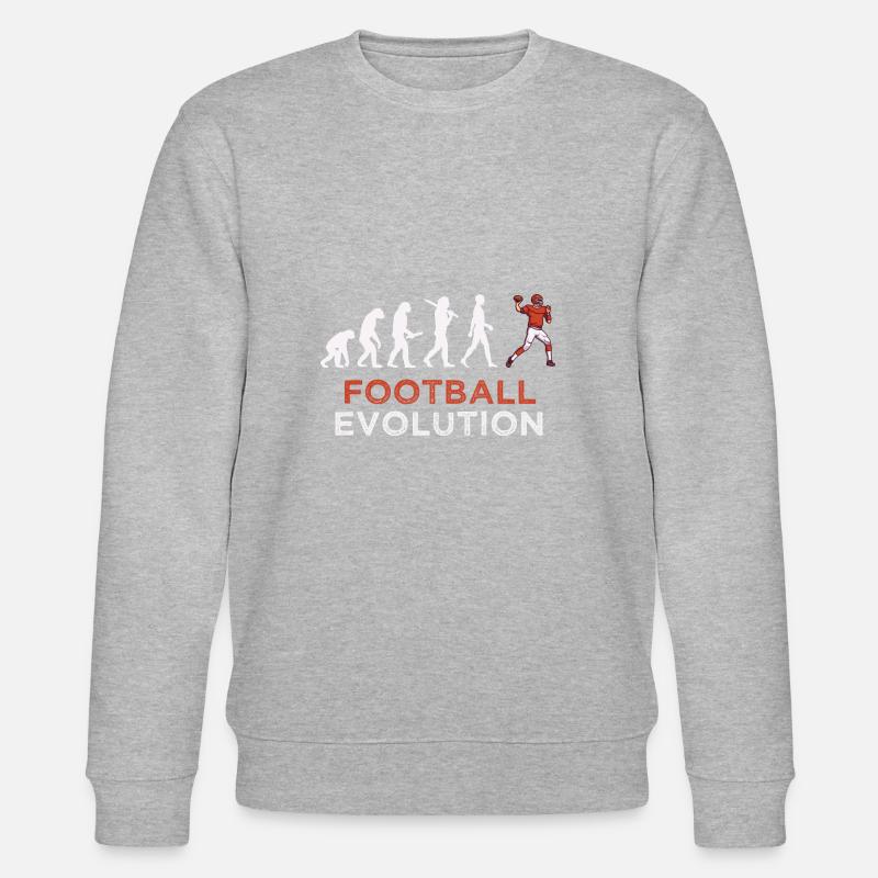 American Football Evolution Spruch - Stanley/Stella Unisex Bio-Sweatshirt CHANGER - Grau meliert