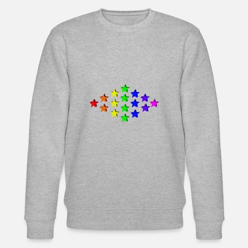 Sterne bunt Regenbogen Geschenkidee - Stanley/Stella Unisex Bio-Sweatshirt CHANGER  - Grau meliert