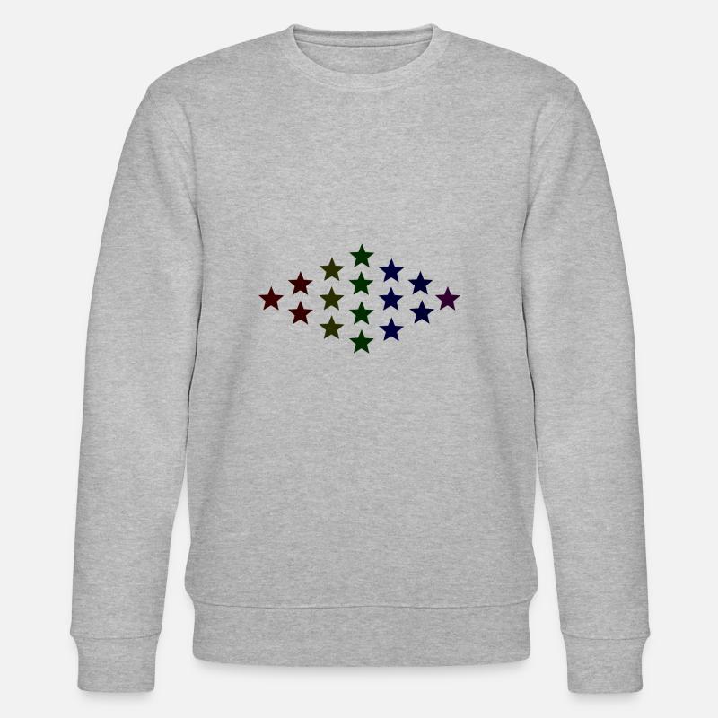 Sterne bunt Geschenkidee - Stanley/Stella Unisex Bio-Sweatshirt CHANGER  - Grau meliert