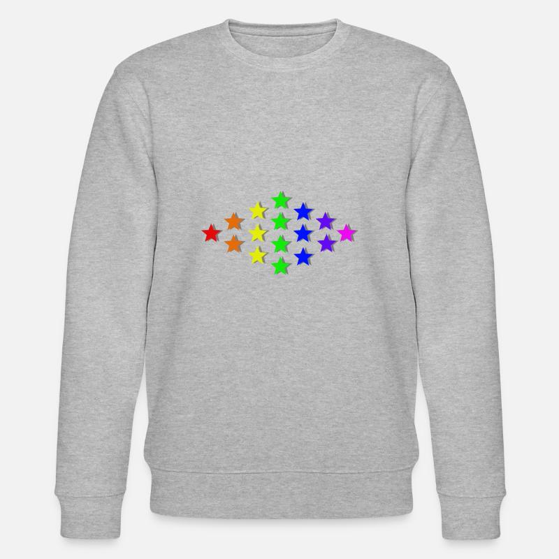 Sterne Regenbogen Geschenkidee bunt - Stanley/Stella Unisex Bio-Sweatshirt CHANGER  - Grau meliert