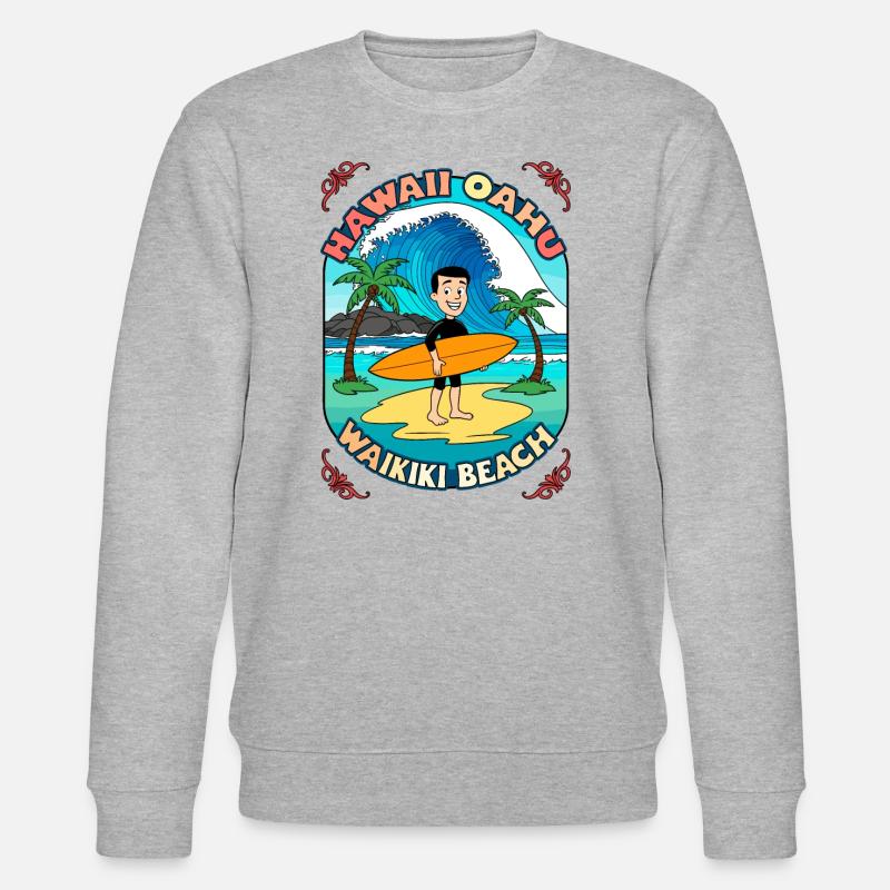 Surfeur d’Hawaï - Sweat bio CHANGER Stanley/Stella Unisexe - gris chiné