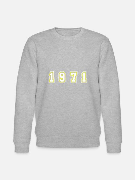 1971 Year Number - Stanley/Stella CHANGER Unisex Organic Sweatshirt - heather grey