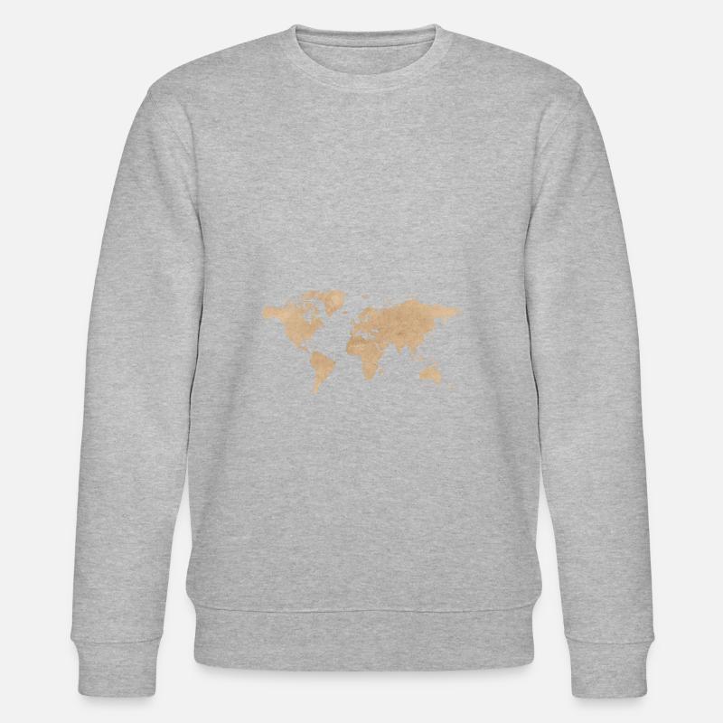 Weltkarte - Stanley/Stella Unisex Bio-Sweatshirt CHANGER  - Grau meliert