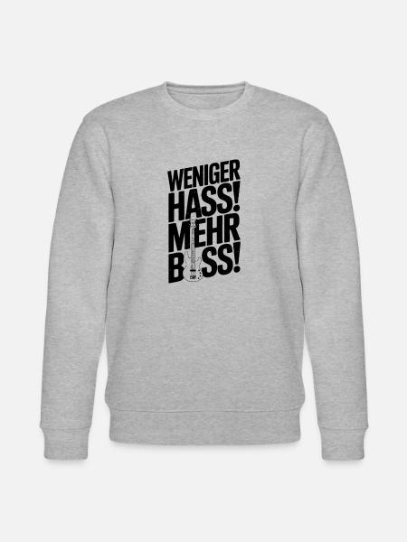 Less hate, more bass! - Stanley/Stella CHANGER Unisex Organic Sweatshirt - heather grey