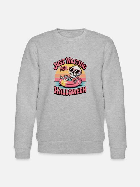 Chill Skeleton Halloween Vibes - Stanley/Stella CHANGER Unisex Organic Sweatshirt - heather grey