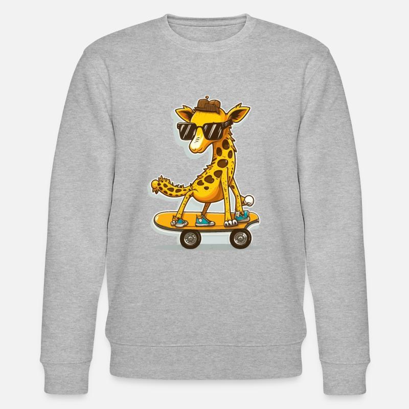 Girafe de skateboard - Sweat bio CHANGER Stanley/Stella Unisexe - gris chiné
