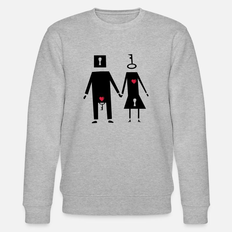 paar couple funny - Stanley/Stella Unisex Bio-Sweatshirt CHANGER  - Grau meliert