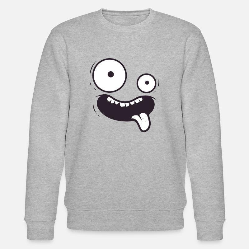 Crazy Face - Stanley/Stella Unisex Bio-Sweatshirt CHANGER  - Grau meliert