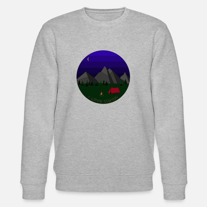 I love camping - Stanley/Stella Unisex Bio-Sweatshirt CHANGER  - Grau meliert