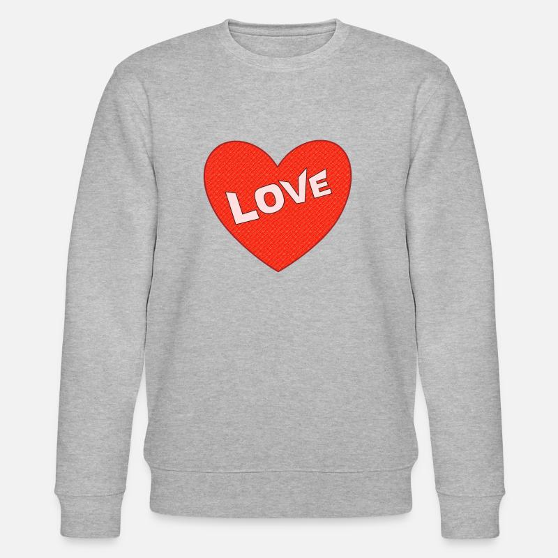 Love Heart - Stanley/Stella Unisex Bio-Sweatshirt CHANGER  - Grau meliert