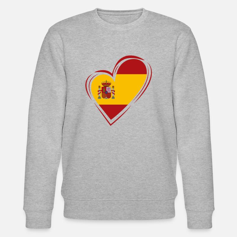 Spanien Herz - Stanley/Stella Unisex Bio-Sweatshirt CHANGER  - Grau meliert