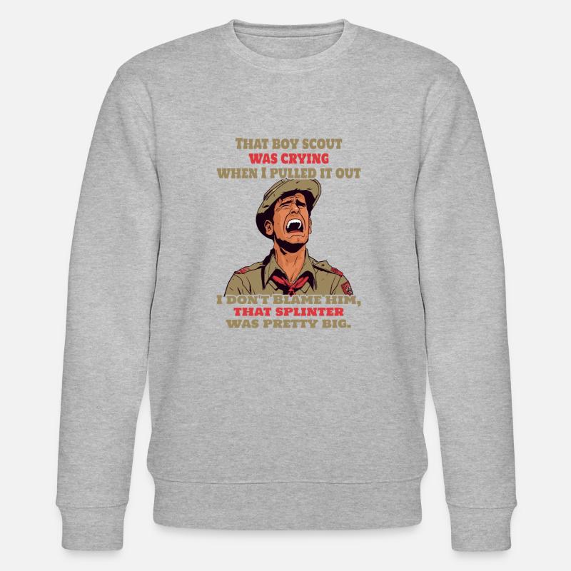 Scoutmaster – Lustiger Pfadfinderführer - Stanley/Stella Unisex Bio-Sweatshirt CHANGER  - Grau meliert