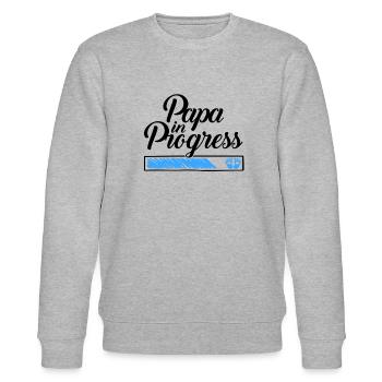 Pregnancy 2023 - Daddy Work in progress - - Stanley/Stella CHANGER Unisex Organic Sweatshirt - heather grey - Front - Nik (191cm) & Marisol (170cm)