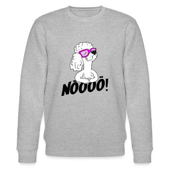 Weißer sturer Pudel bellt NÖOOÖ - Stanley/Stella Unisex Bio-Sweatshirt CHANGER  - Grau meliert - Vorne - Nik (191cm) & Marisol (170cm)