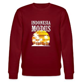 Indonesia Modus - Stanley/Stella Unisex Bio-Sweatshirt CHANGER  - Burgunderrot - Vorne - Nik (191cm) & Marisol (170cm)