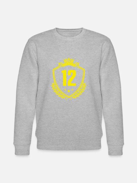 12 Zahl Wappen - Stanley/Stella Unisex Bio-Sweatshirt CHANGER  - Grau meliert