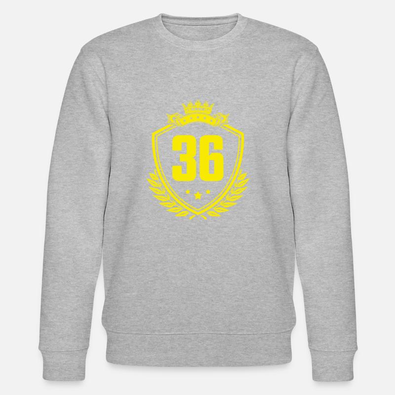 36 Zahl Wappen - Stanley/Stella Unisex Bio-Sweatshirt CHANGER  - Grau meliert