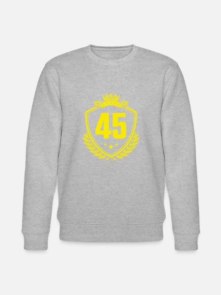 45 Zahl Wappen - Stanley/Stella Unisex Bio-Sweatshirt CHANGER  - Grau meliert