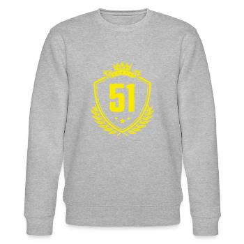 51 Zahl Wappen - Stanley/Stella Unisex Bio-Sweatshirt CHANGER  - Grau meliert - Vorne - Nik (191cm) & Marisol (170cm)