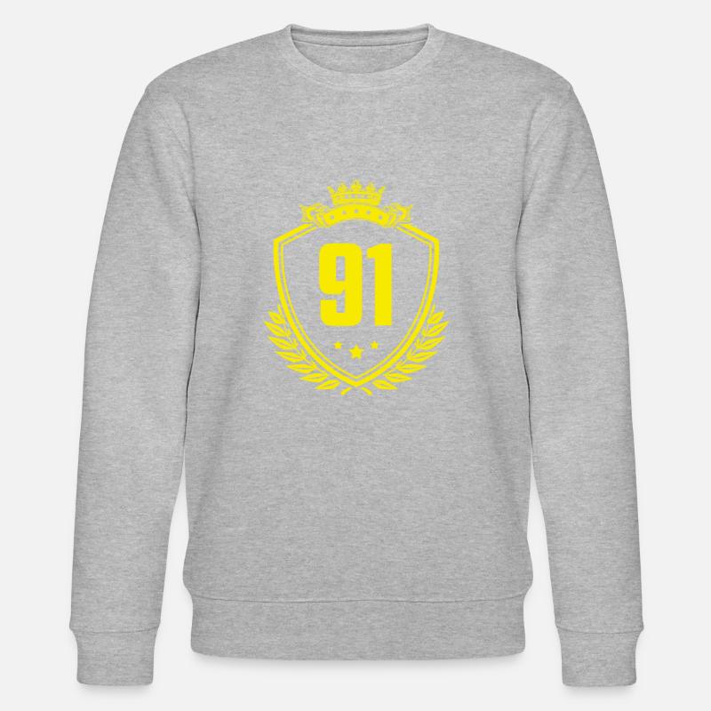 91 Zahl Wappen - Stanley/Stella Unisex Bio-Sweatshirt CHANGER  - Grau meliert
