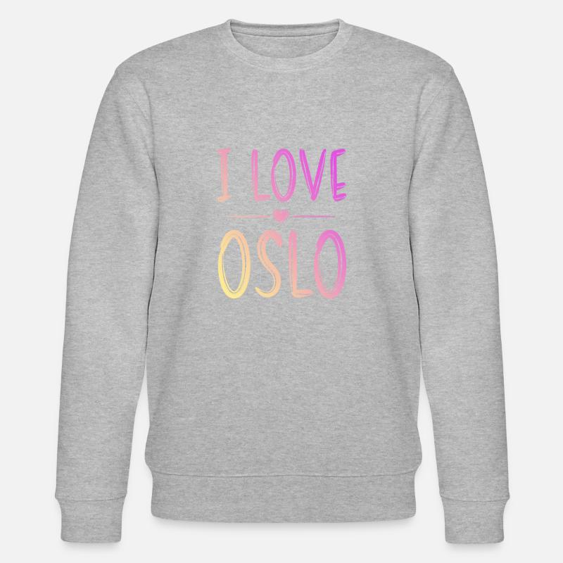 I Love Oslo - Stanley/Stella Unisex Bio-Sweatshirt CHANGER  - Grau meliert