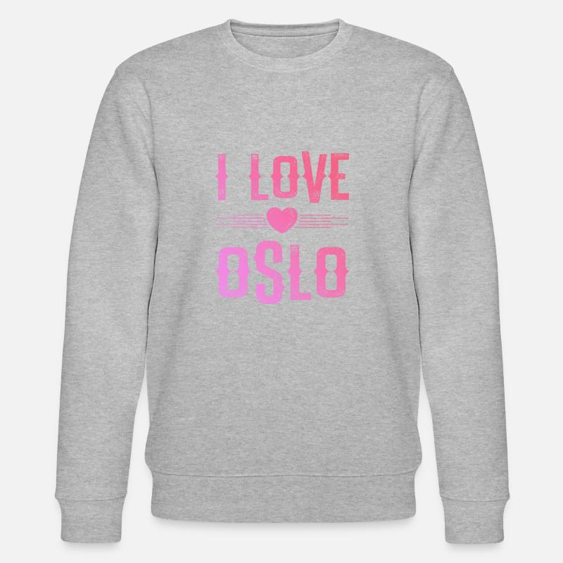 I Love Oslo - Stanley/Stella Unisex Bio-Sweatshirt CHANGER  - Grau meliert