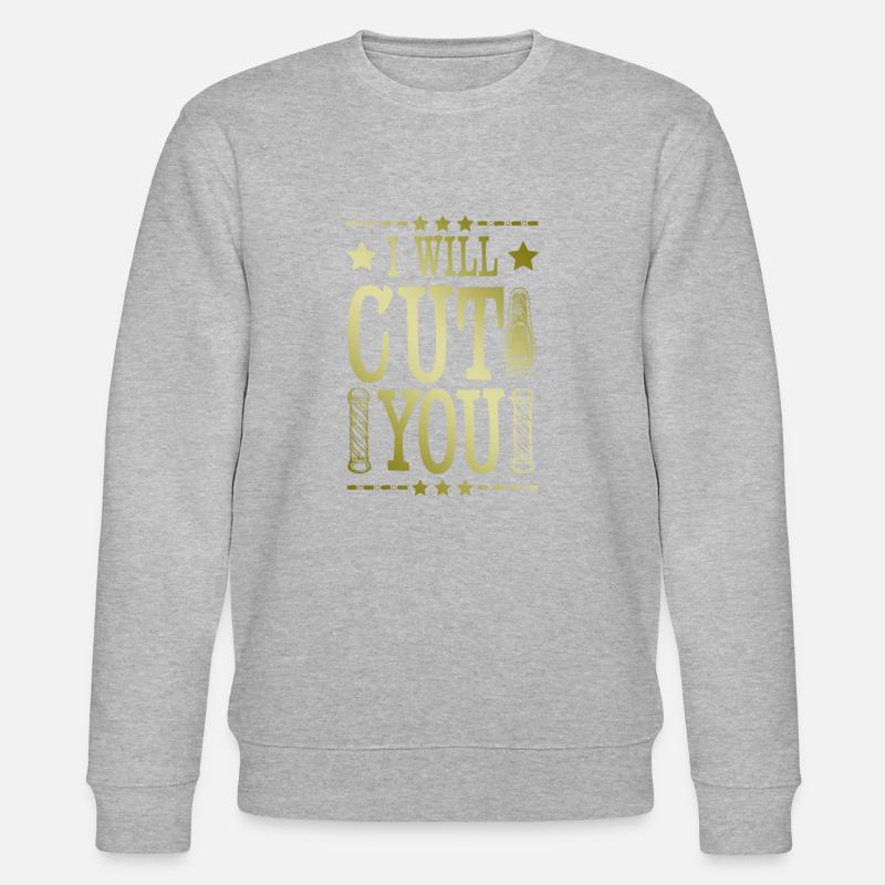 Barber friseur spruch - Stanley/Stella Unisex Bio-Sweatshirt CHANGER  - Grau meliert