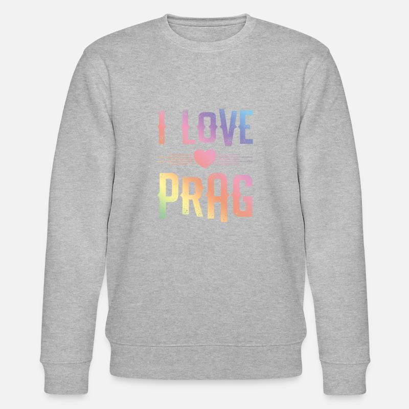 I Love Prag - Stanley/Stella Unisex Bio-Sweatshirt CHANGER  - Grau meliert