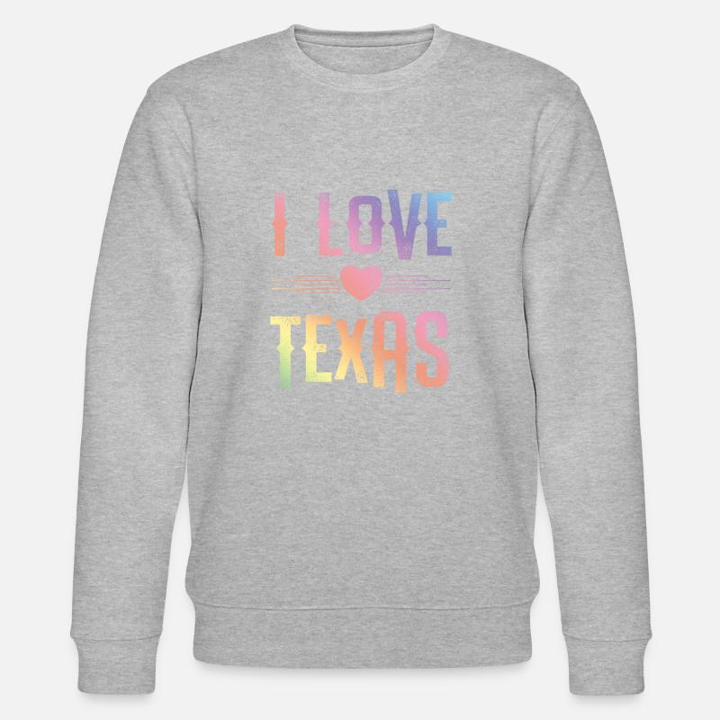 I Love Texas - Stanley/Stella Unisex Bio-Sweatshirt CHANGER  - Grau meliert