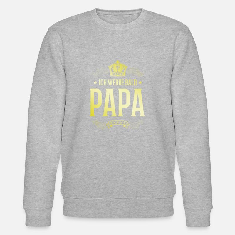 Ich werde Bald Papa - Stanley/Stella Unisex Bio-Sweatshirt CHANGER - Grau meliert