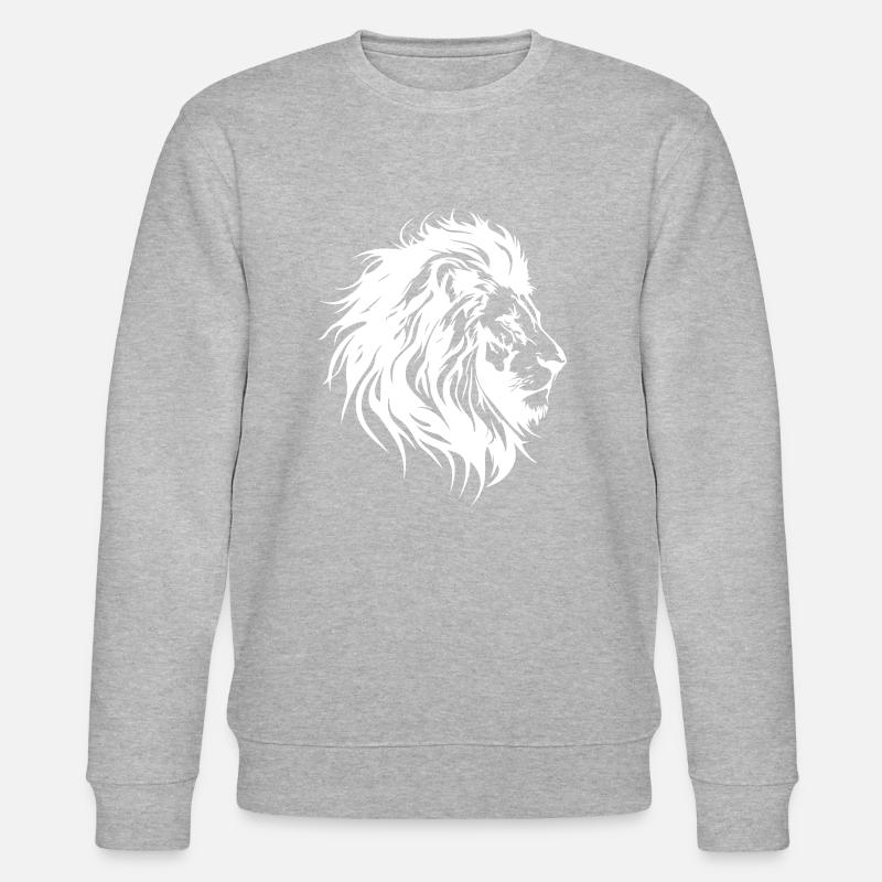 Löwenkopf Löwe Silhouette - Stanley/Stella Unisex Bio-Sweatshirt CHANGER  - Grau meliert