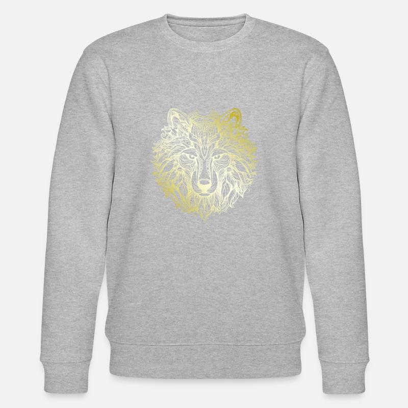 Wolf Mandala or - Sweat bio CHANGER Stanley/Stella Unisexe - gris chiné