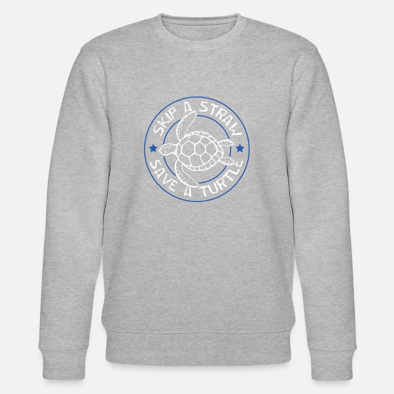 Save the Ocean Turtle - Stanley/Stella CHANGER Unisex Organic Sweatshirt - heather grey