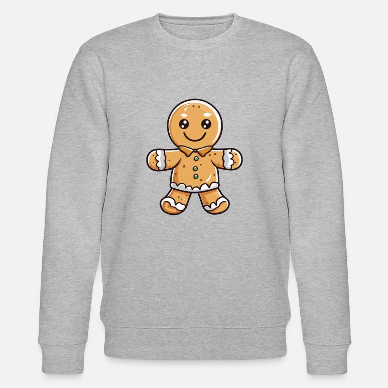 Gingerbread Biscuit Christmas Baking - Stanley/Stella CHANGER Unisex Organic Sweatshirt - heather grey